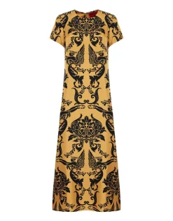 Swing DressCherubs Gold in Silk Twill