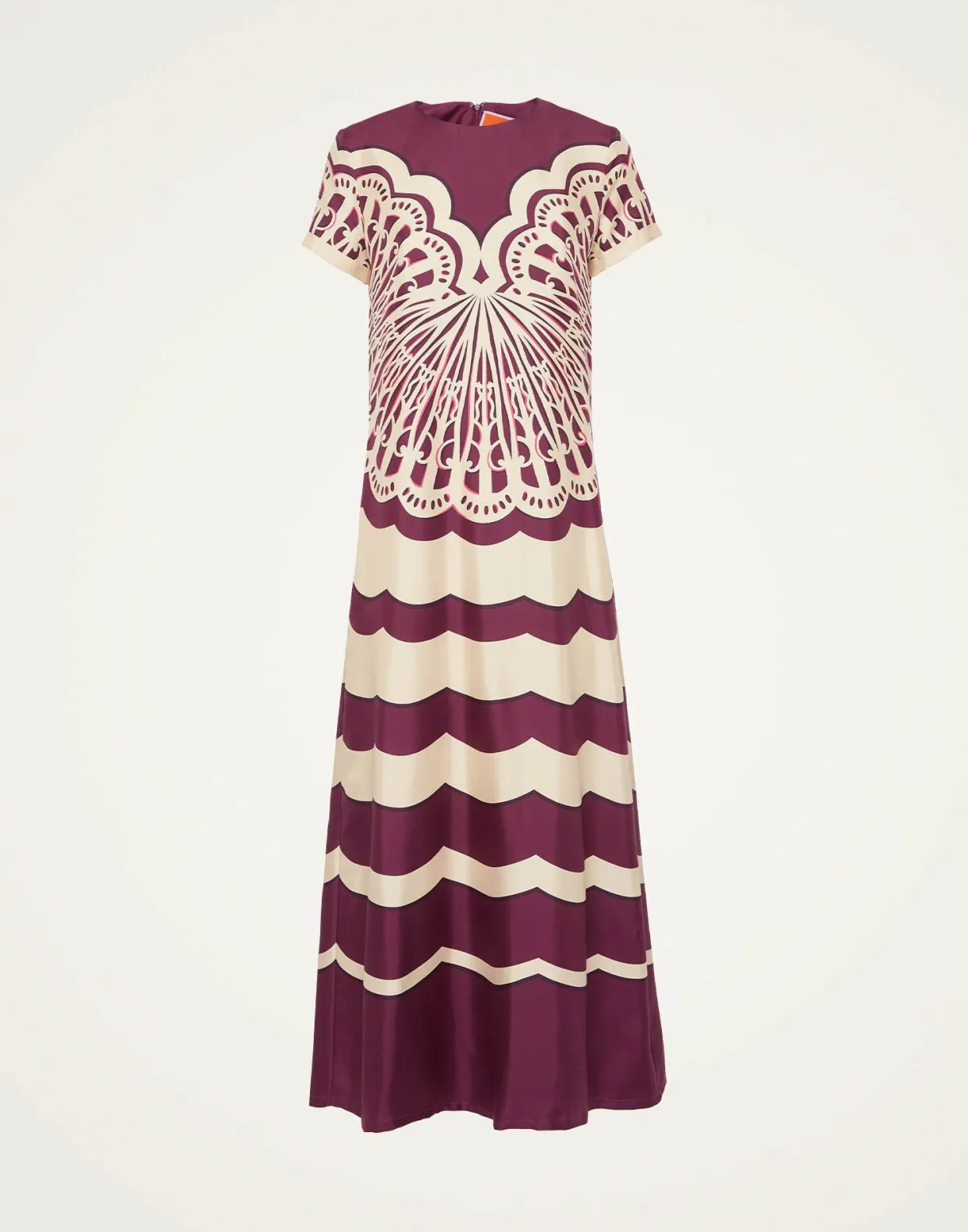 Swing DressFans Placée Purple in Silk Twill
