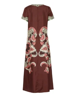 Swing DressPortal Placée Brown in Silk Twill