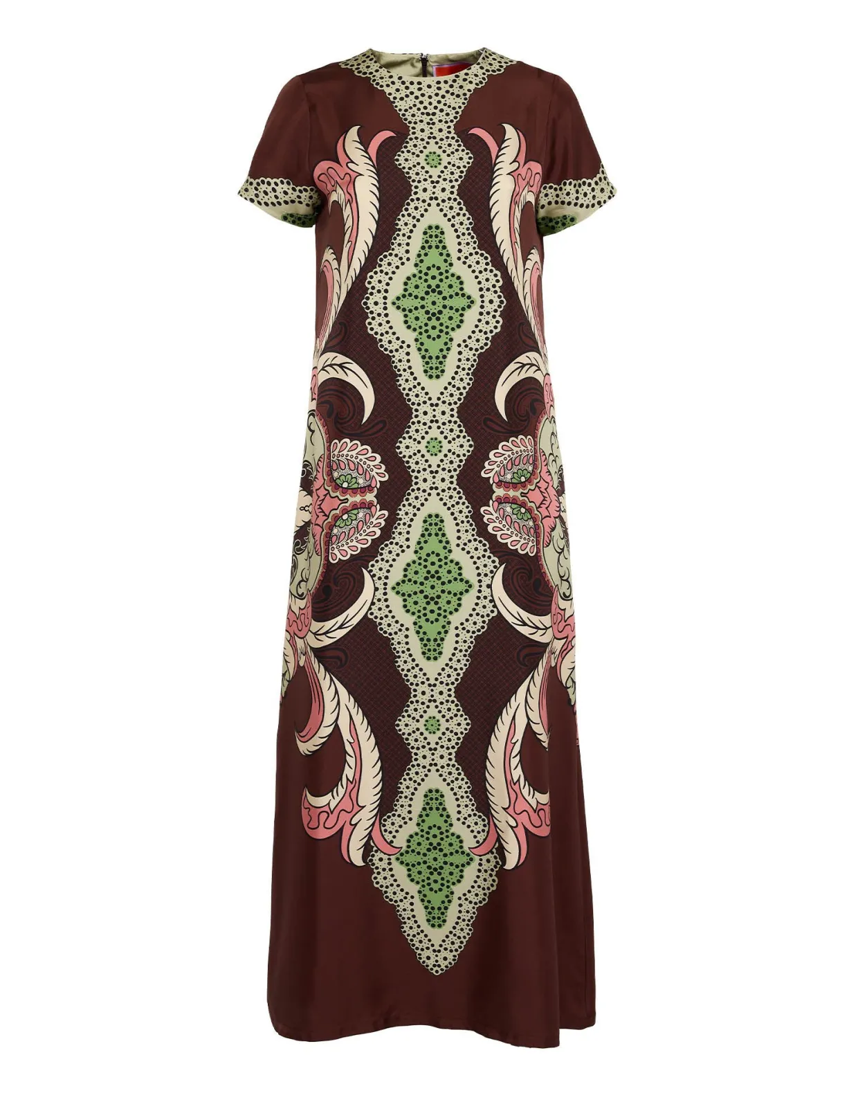 Swing DressPortal Placée Brown in Silk Twill