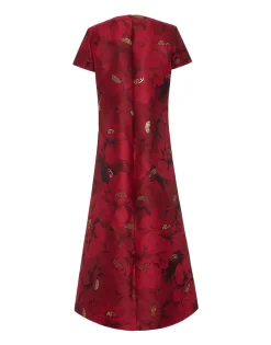 Swing DressRuby Red in Jacquard