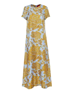 Swing DressTangle Light Blue in Silk Twill
