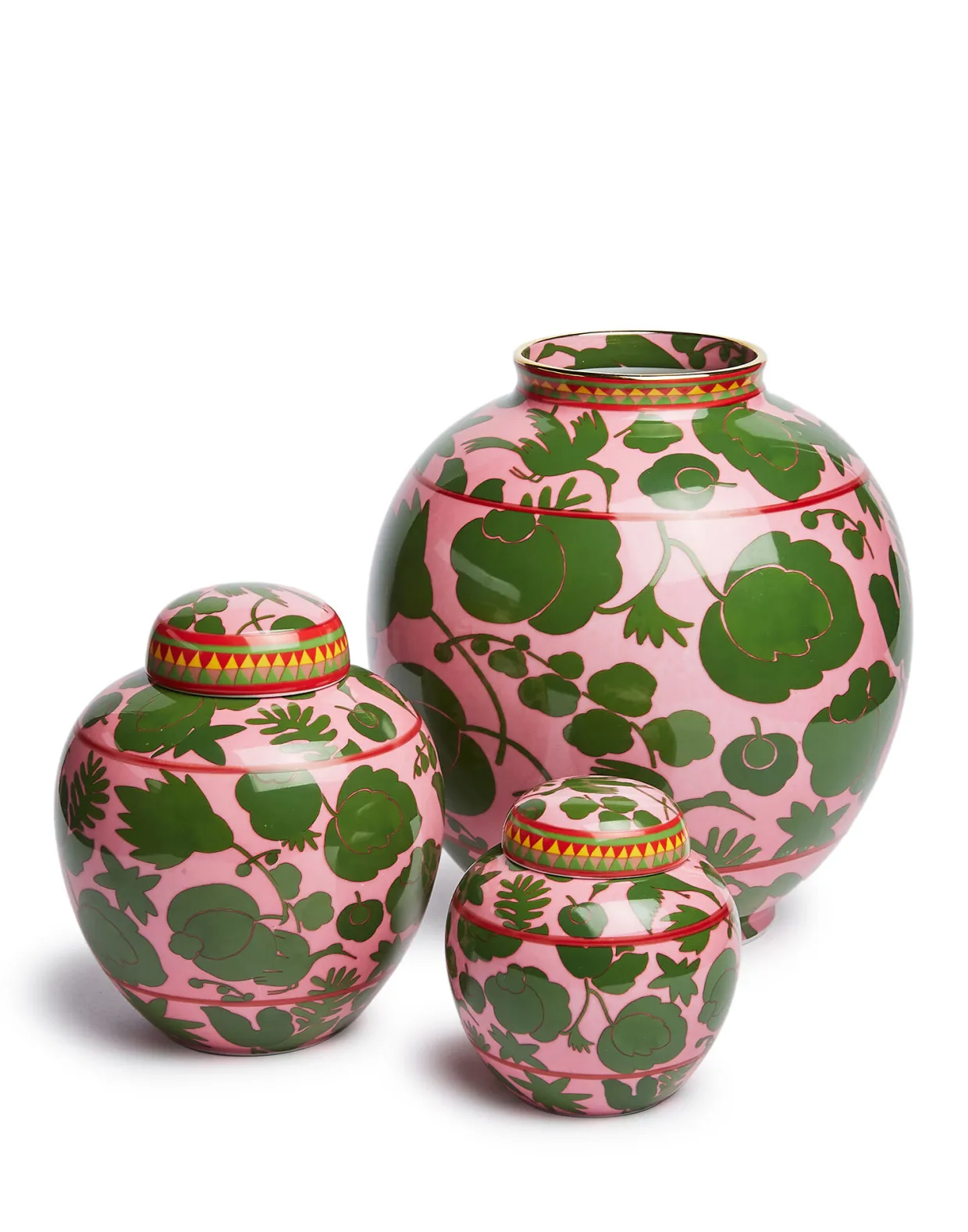 Tea JarWildbird Rosa/Verde in Porcelain