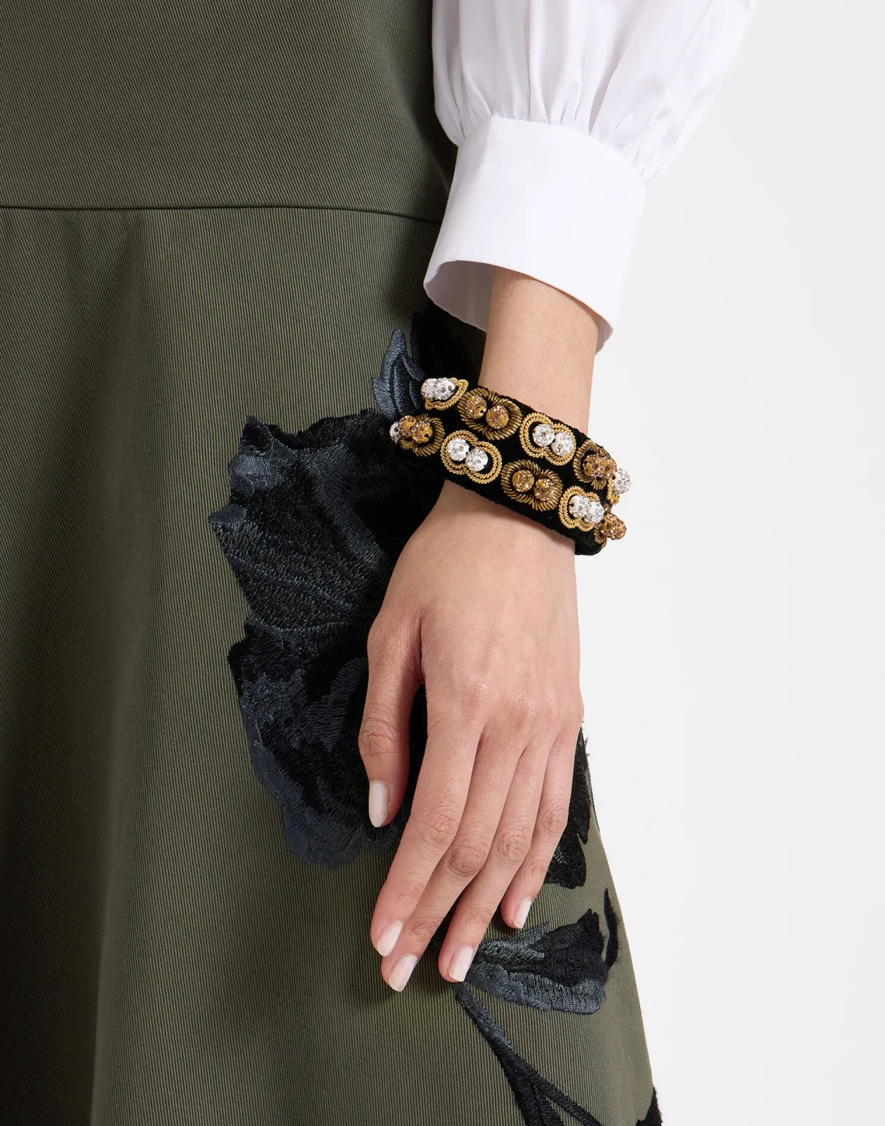 Tesoro Double BraceletSolid Black in Velvet