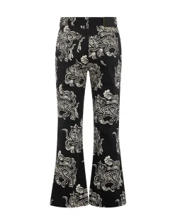 The Cropped Flare JeanCrazy Tigers Black & White in Cotton Drill
