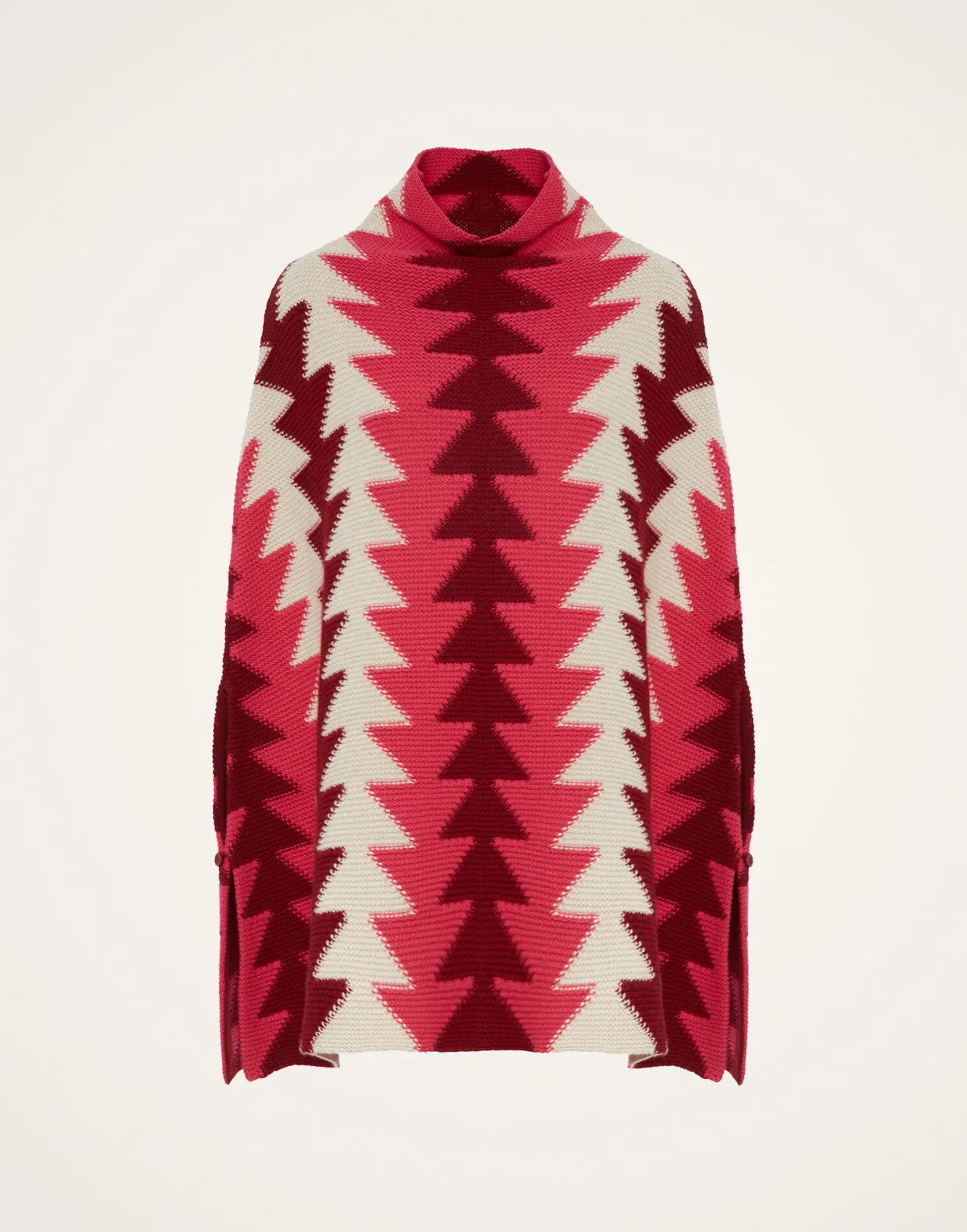 Trine CapeBordeaux in Wool Intarsia