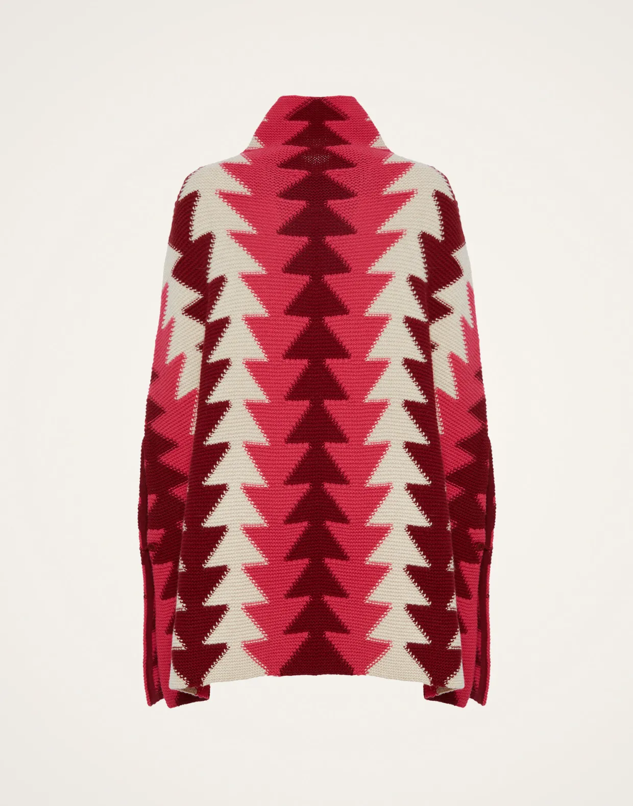 Trine CapeBordeaux in Wool Intarsia