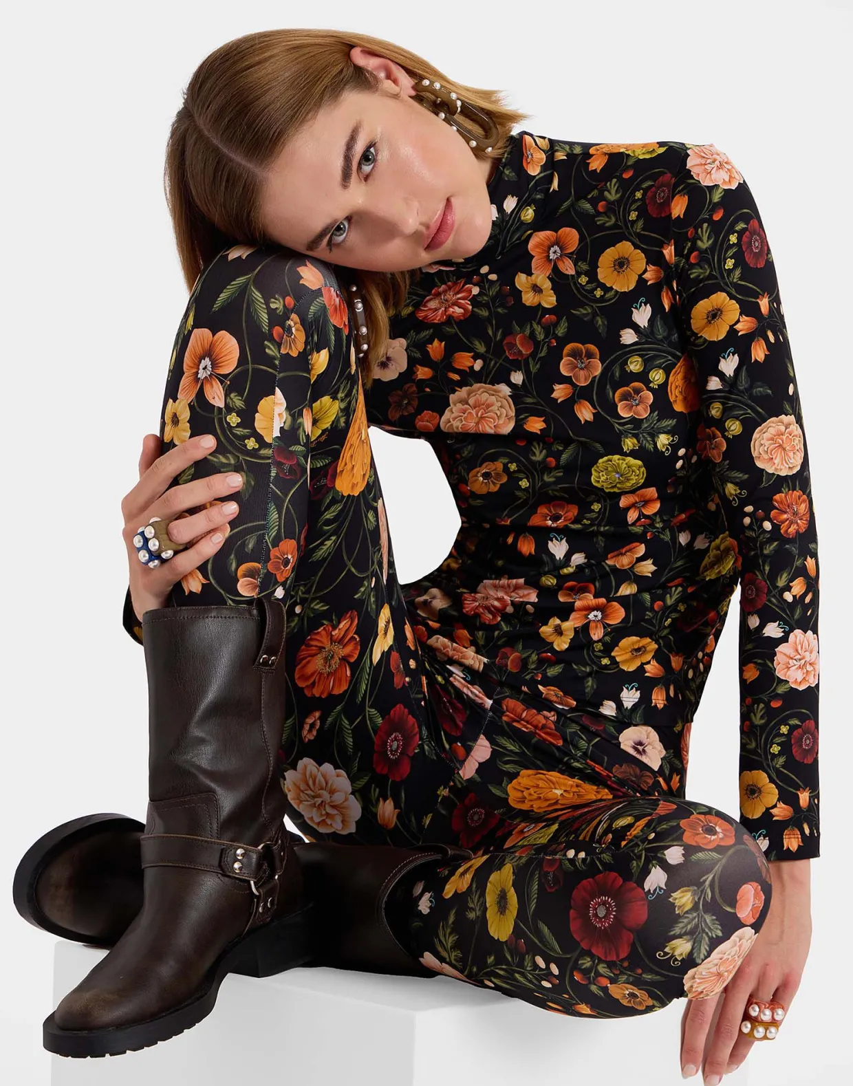 TurtleneckBotticelli Black in Skinny Jersey