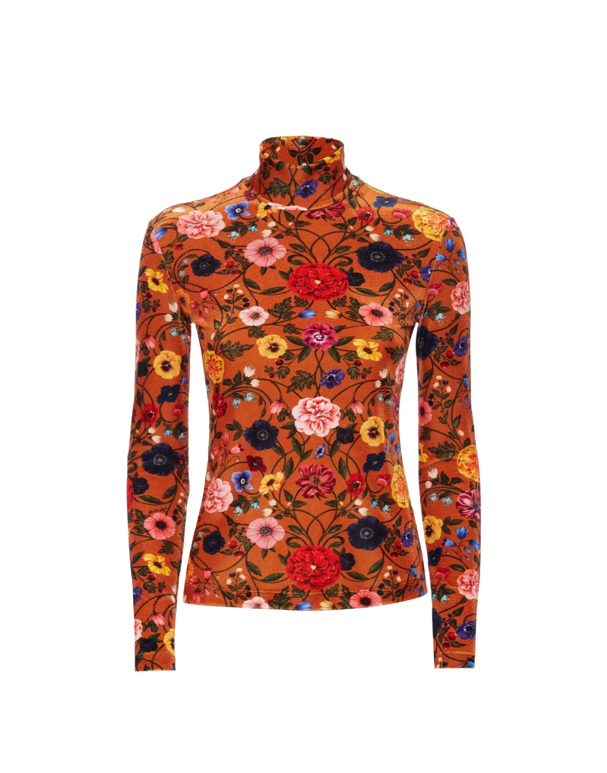 TurtleneckBotticelli Rust in Velvet Stretch