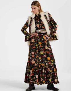 Visconti DressBotticelli Black in Crepe De Chine Silk