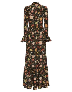 Visconti DressBotticelli Black in Crepe De Chine Silk