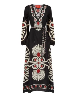 Viviana DressMedallion Placée Black in Cotton Voile