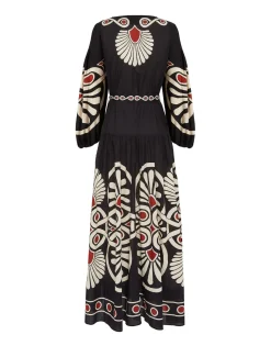 Viviana DressMedallion Placée Black in Cotton Voile