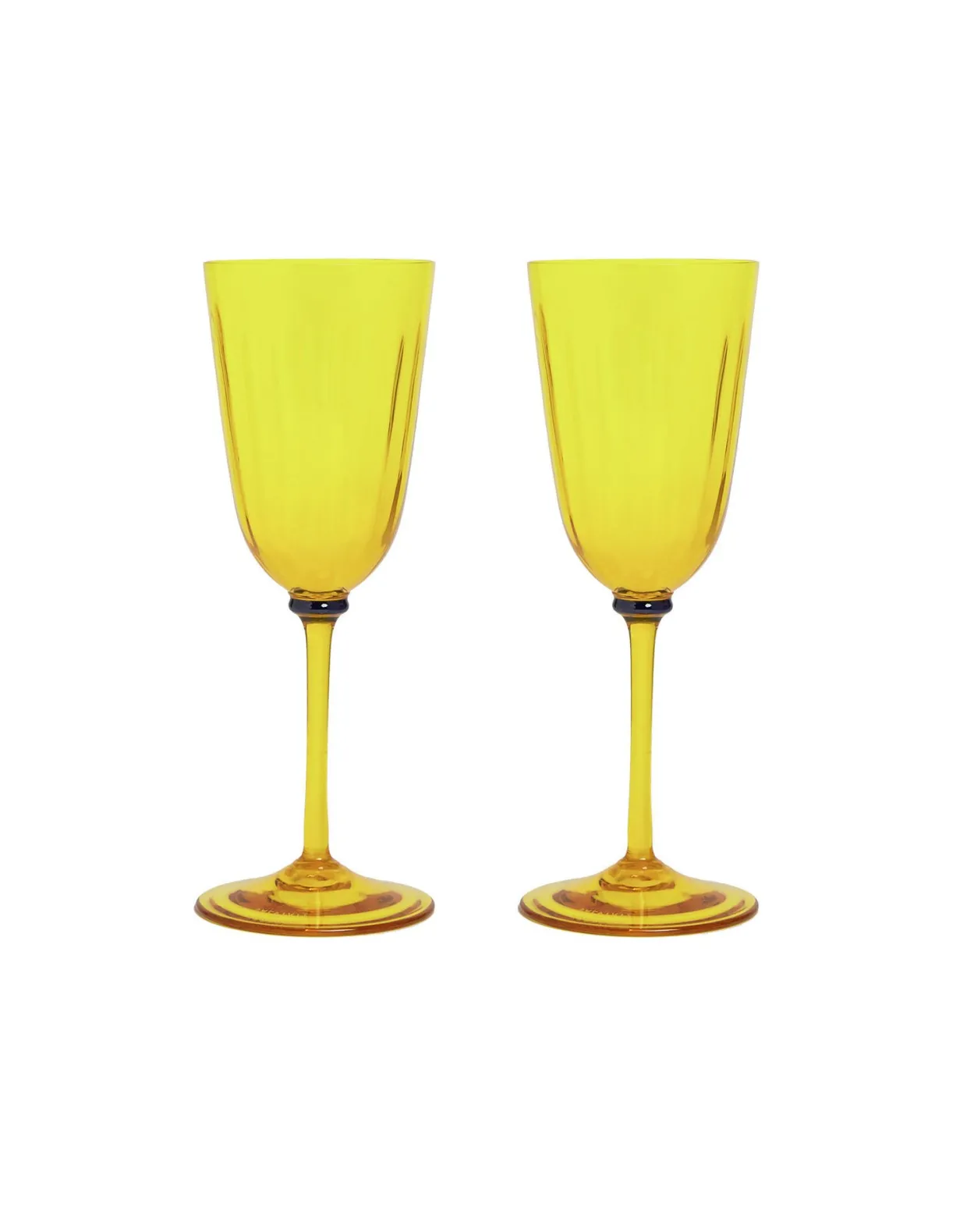 Wine Glasses Set Of 2Yellow in Murano Glass